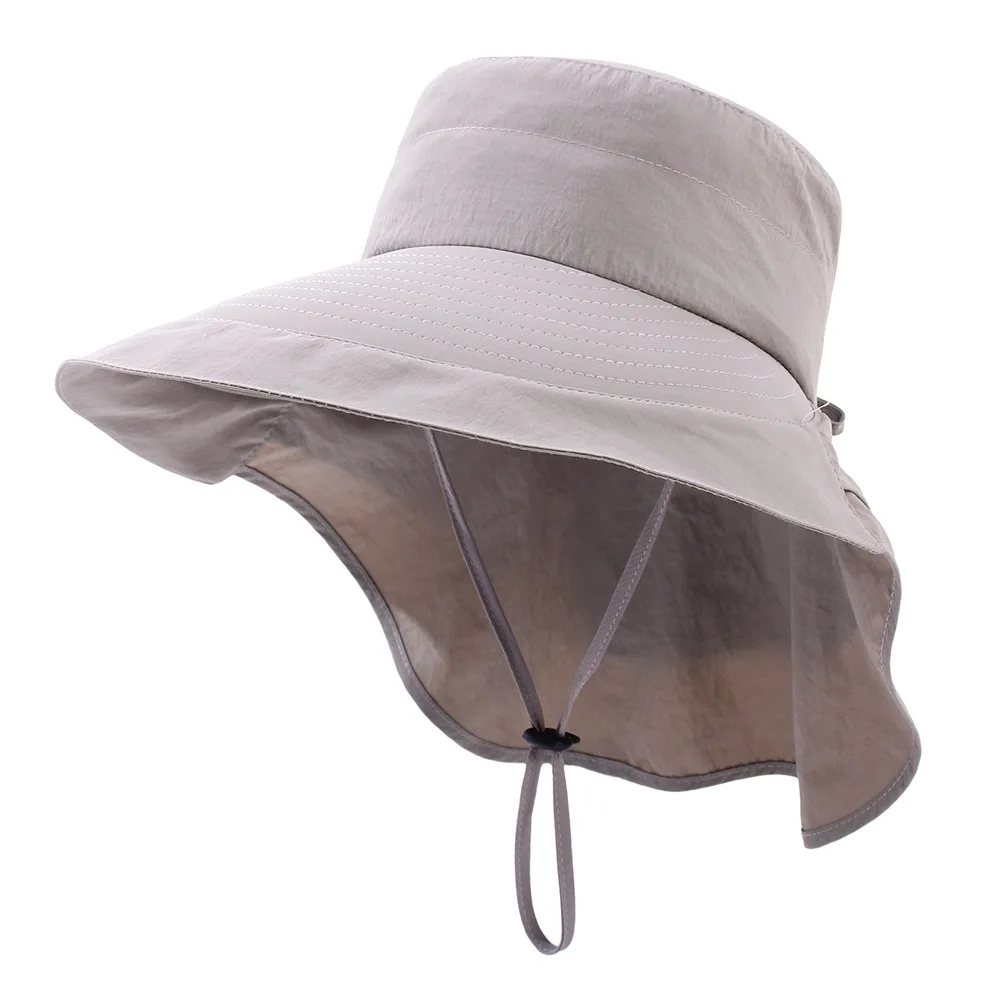 

Foldable Wide Brim Sun Hat Breathable UV Protection Outdoor Bucket Hat Lightweight Unisex Adjustable Chin Strap Hat