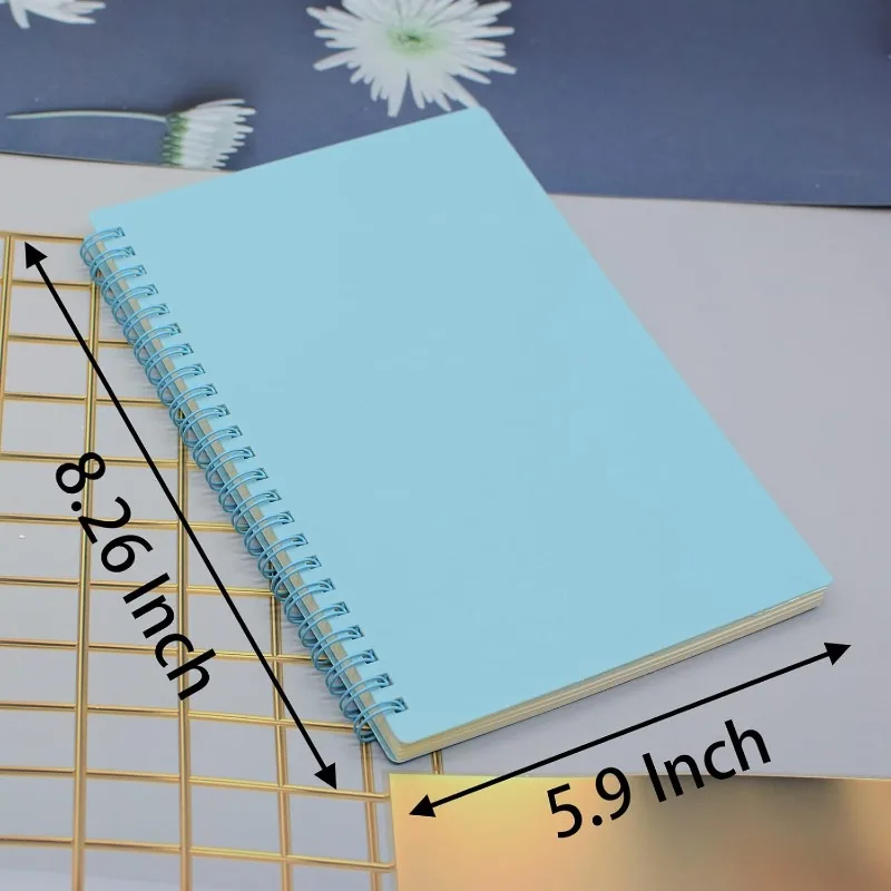 Spiral Notebook, 4 Pcs 8.3 Inch x 5.9 Inch A5 Thick Plastic Hardcover 7mm College Ruled 4 Color 80 Sheets -160