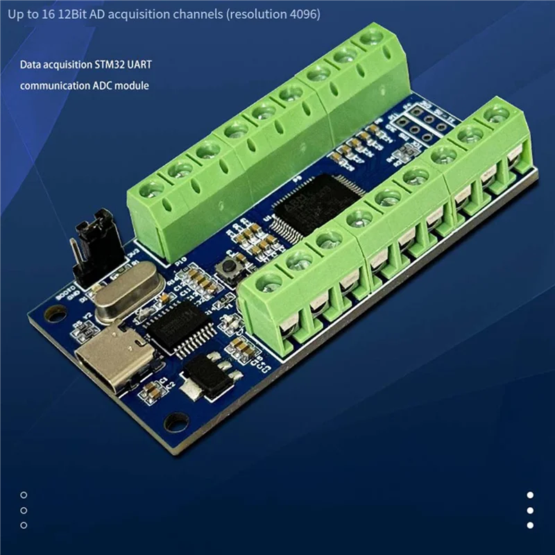 AA60-2X USB Interface 16 Channels 12Bit Bit AD Sampling Data Acquisition STM32 Uart Communication ADC Multifunction Module