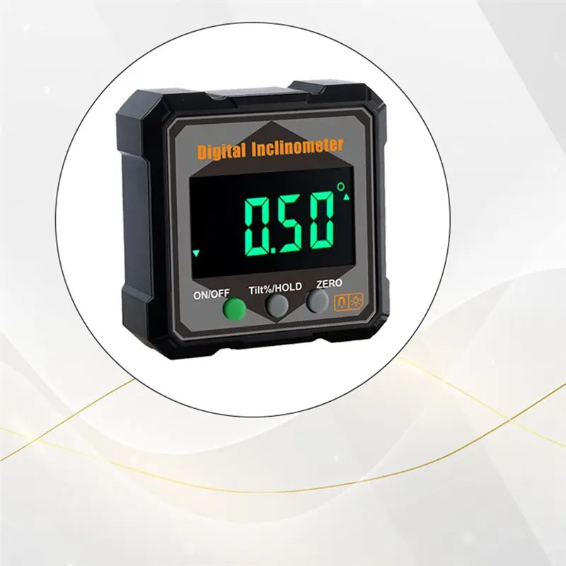 أدوات النجارة مقياس الميل الرقمي زاوية مكتشف 4-Sided مقياس الميل بالليزر المغناطيسي IP54 مقاوم للماء #4