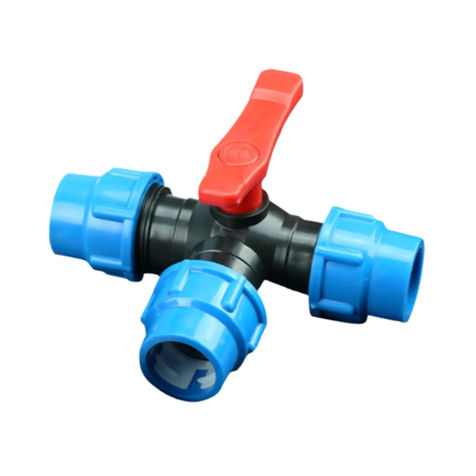 T-shaped Three-way Globe Valve Control Channels And Close Easily Sealing Up PE Pipe Fittings Elbows