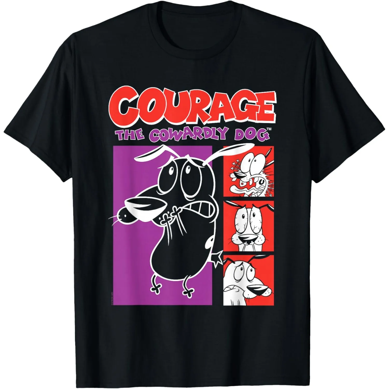 

Courage The Cowardly Dog Cartoon Graphic Short Sleeve Crewneck Cotton T-Shirt for Men