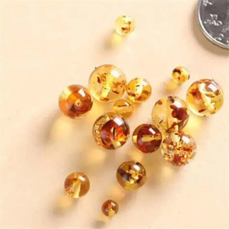 6/8/10mm natural Baltic flower amber beads for jewelry making DIY bracelet necklace floral ambers round loose bead accessories