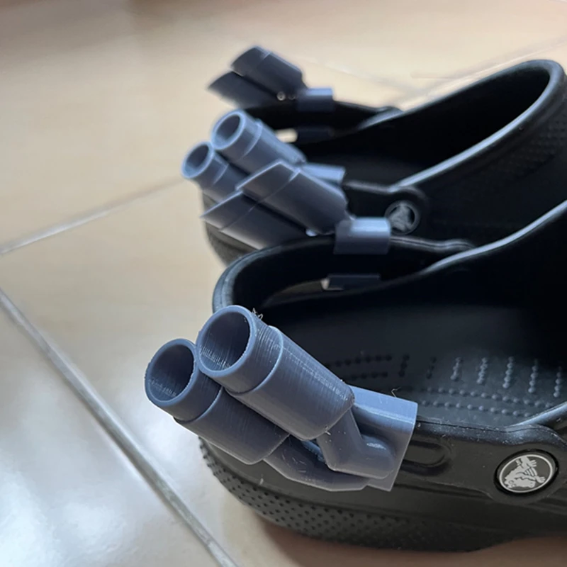 1 par de silenciador doble de escape para Crocs, accesorios de colgantes para zapatos notables, regalo de Navidad para amigos