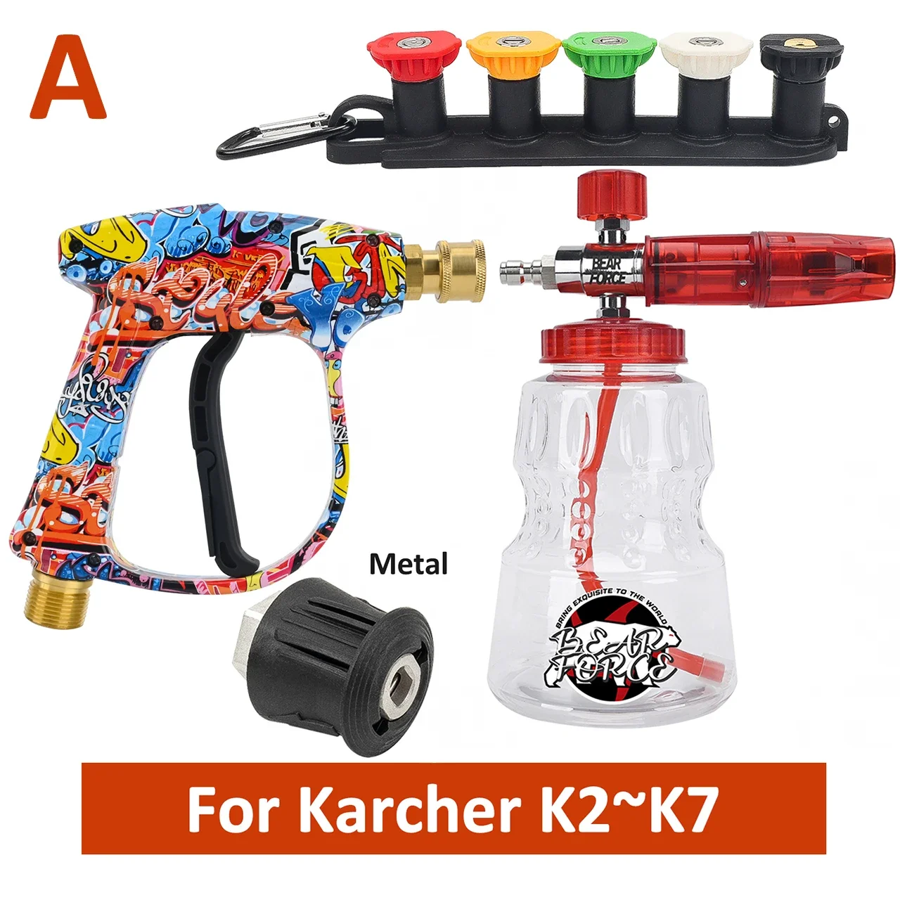 Hogedrukreiniger Waterpistool Kit voor Car Cleaning Slang Connector Voor Karcher Nilfisk Parkside Bosch Quick Connector Nozzles
