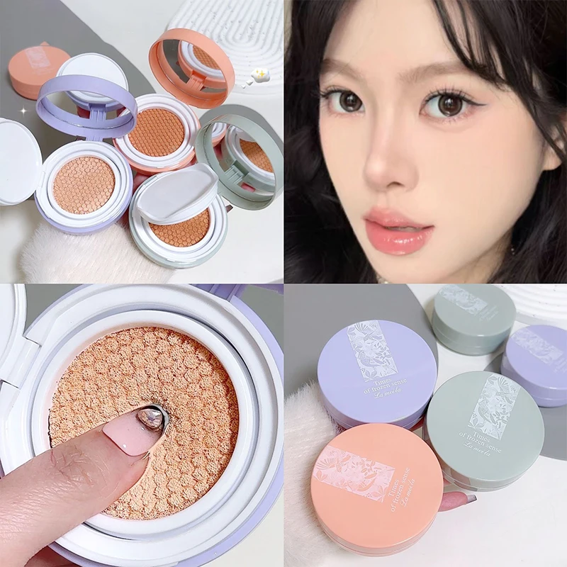 2Pcs Lameila Air Cushion BB Cream - Full Coverage Lightweight Breathable Concealer Waterproof Foundation For Flawless Skin
