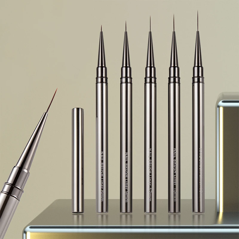 네일 라이너 브러시 세트, 금속 손잡이 스트라이프 라인, 드로잉 플라워 펜, 네일 팁 페인팅 도트 도구, 네일 아트 용품, 3 개, 6 개/로트