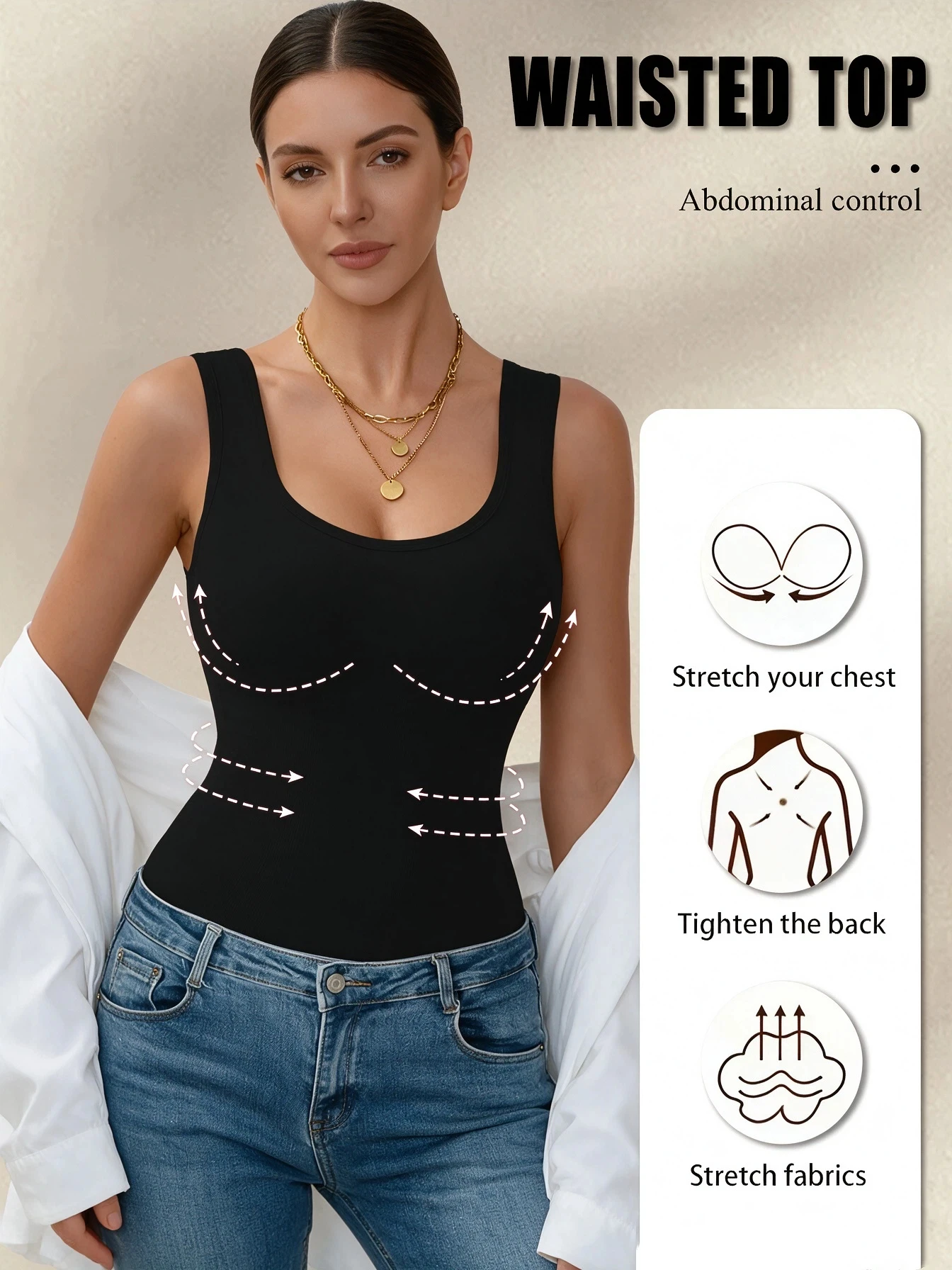 Seamless ribbed compression sh - Tank Top Ribbed ulasan dan harga