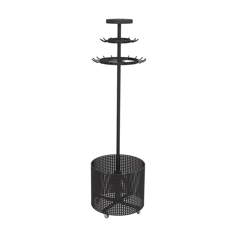 

Clothing store cylinder double-layer belt storage display rack belt tie shelf floor-to-ceiling rotating movable display rack