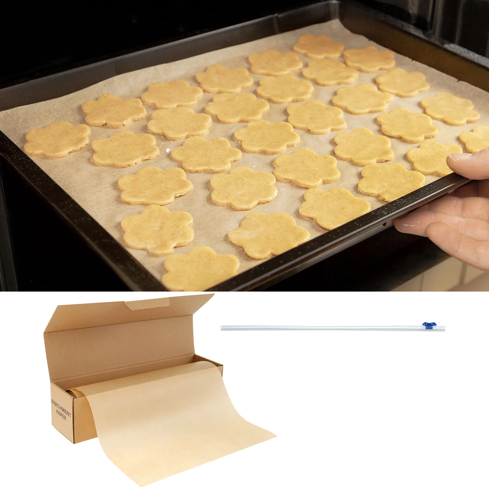 

Parchment Paper Roll Double Sided Parchment Paper Baking Sheets Cuttable Bread Baking Liners for Oven Air Fryer Grilling Mat
