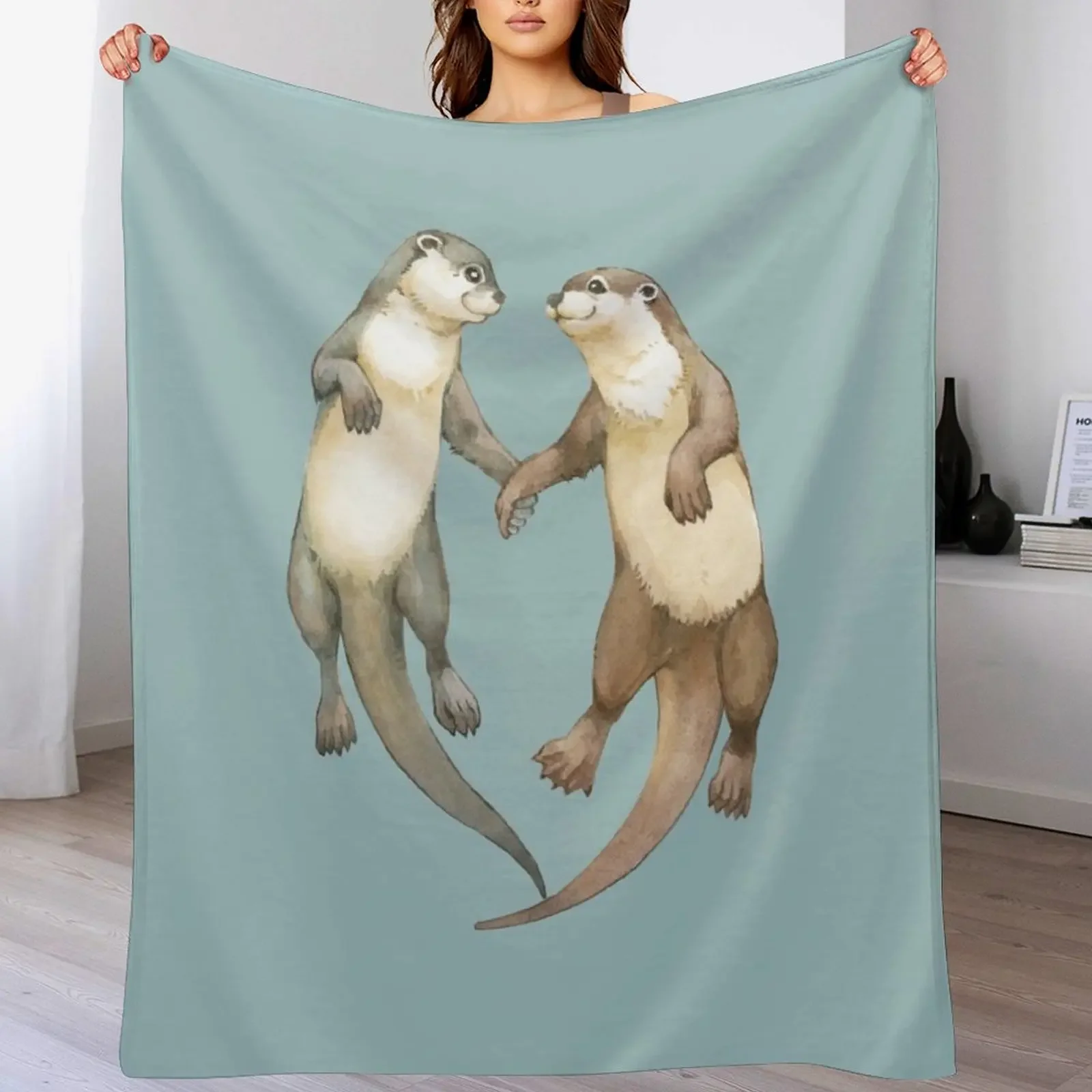 

Watercolor Significant Otter Throw Blanket Thins Plaid Luxury Camping Blankets