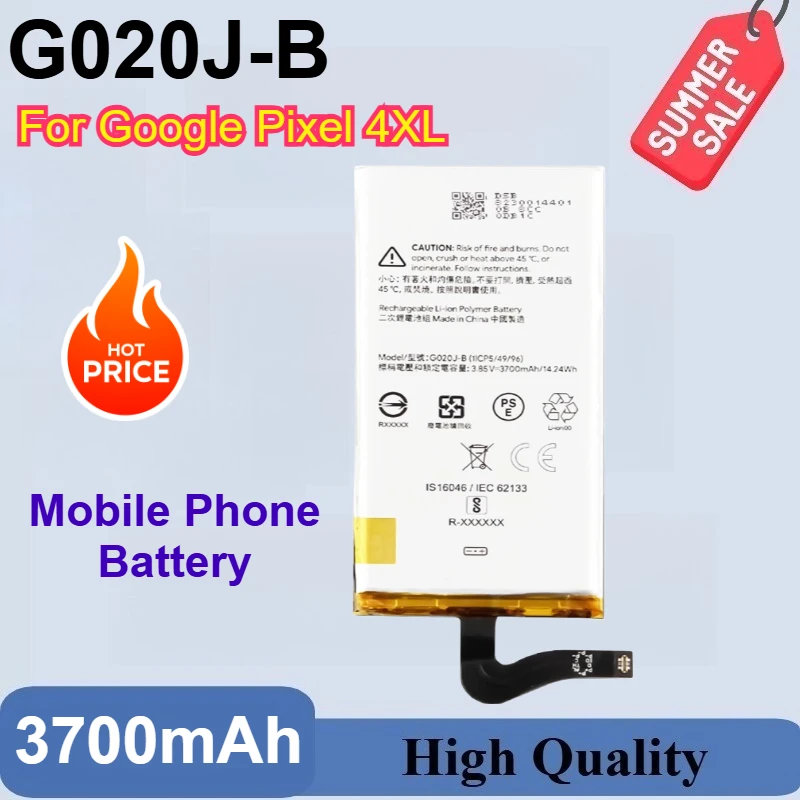 

New G020J-B 3.85V 3700mAh Replacement Phone Battery For Google Pixel 4 XL Pixel4 XL High Quality Rechargeable Batteries