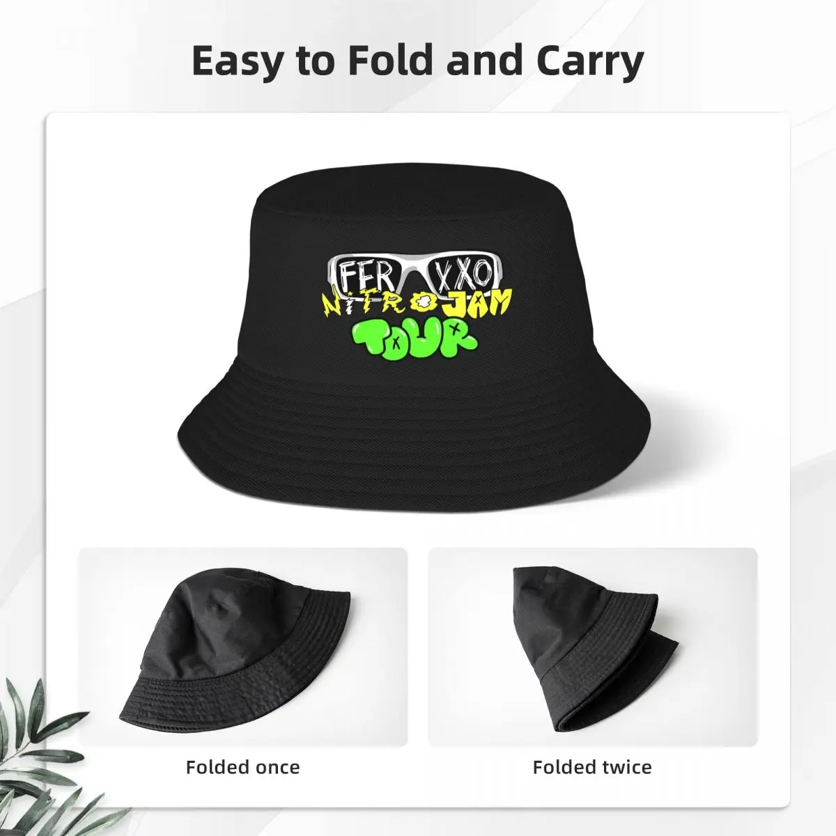 Custom Pop Singer Feid Ferxxo Bucket Hat Men Women Beach Sun Summer Fishing Cap