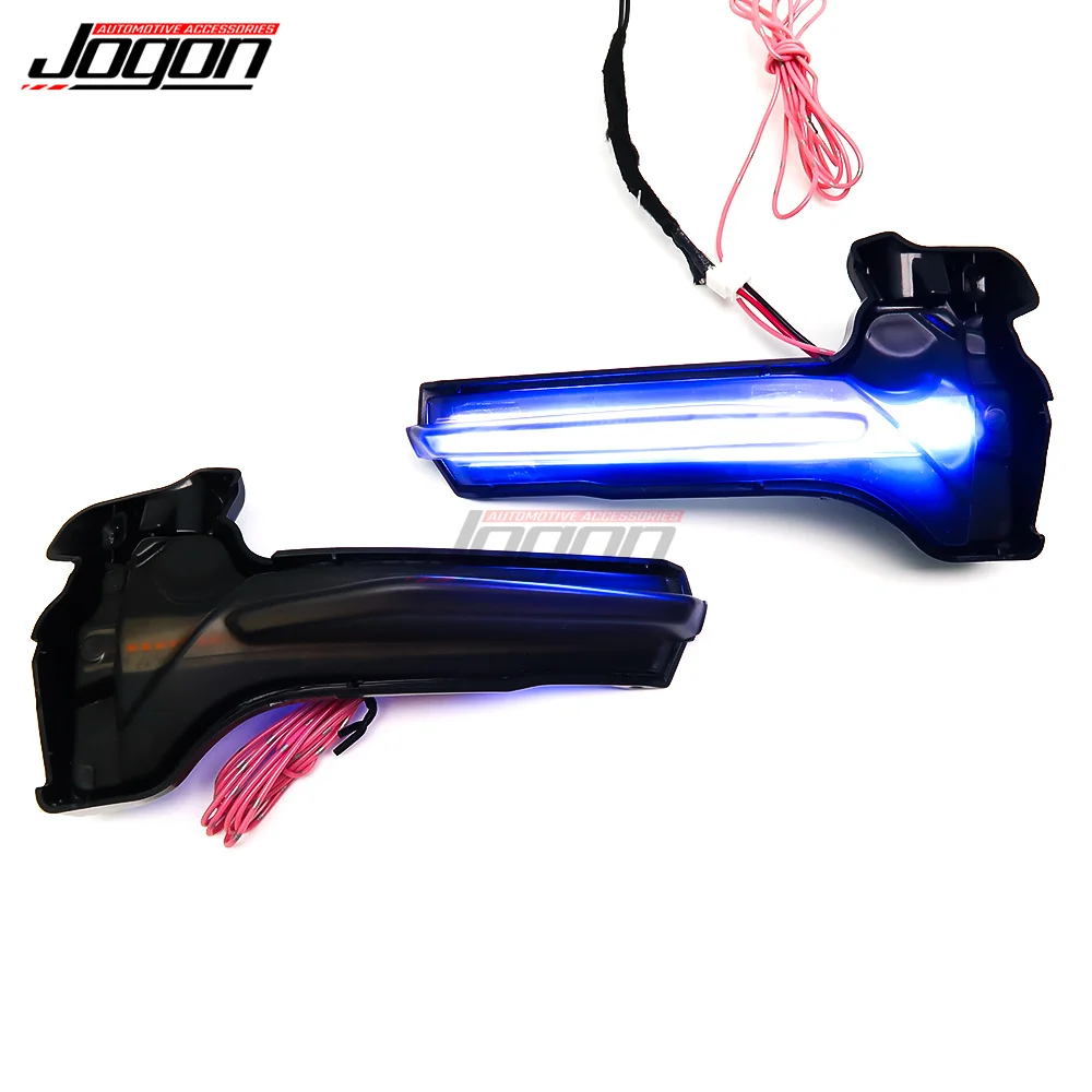 DRL Dynamiczny kierunkowskaz Lusterko boczne Lampa kierunkowskazu z niebieskim światłem Dla Chevy Chevrolet Corvette C8 Stingray Coupe