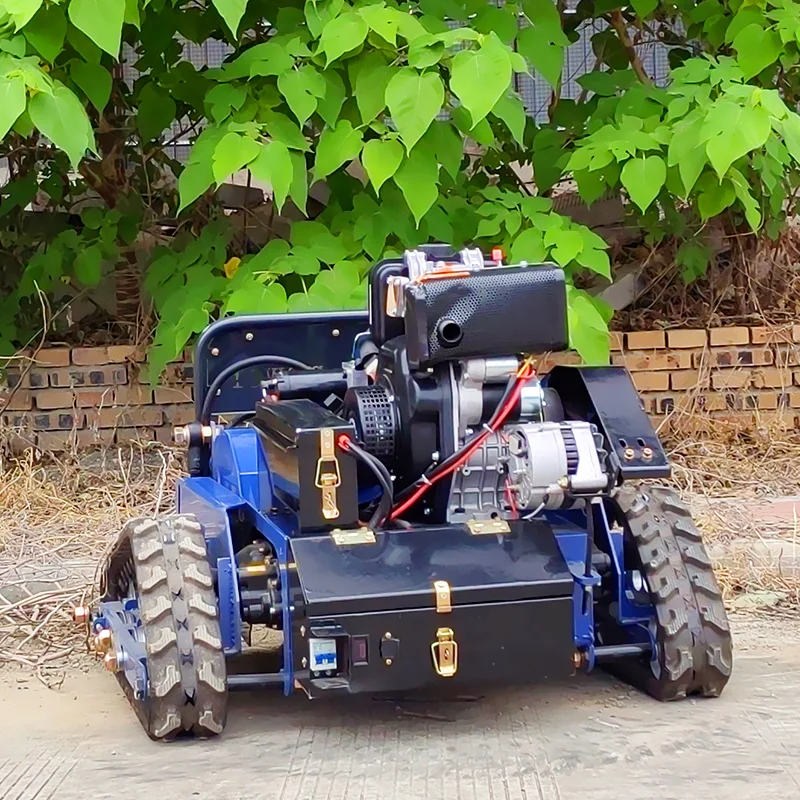Customized Garden Remote Control Lawn Mower for Sale Rubber Crawler Robot  Self Propelled