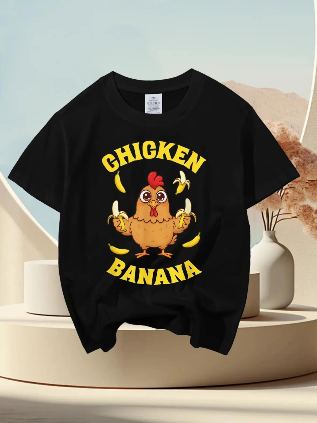

[Cool Kid TShirt] Trendy Cool Funny Graphic Kid TShirt | Chicken Banana Aesthetic Novelty Fashion Kid T Shirts Tees for