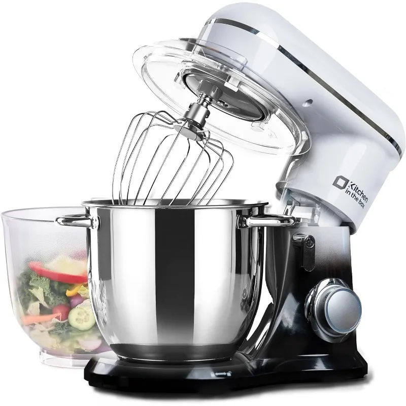 Kitchen in the box Stand Mixer, 5QT + 4.5QT Two bowls Electric Food Mixer, Lightweight Kitchen Mixer for Daily Use with Egg Whis