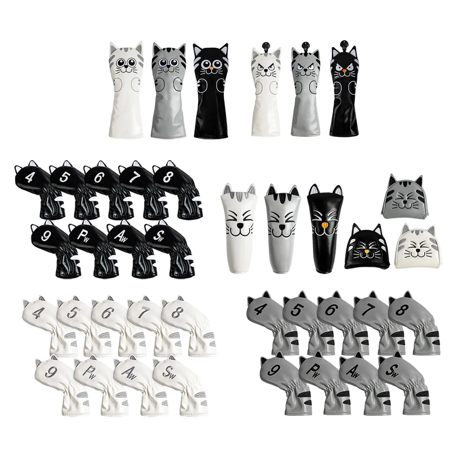 Golf Cue Head Covers Golfer Outdoor Activities Wedges Equipment