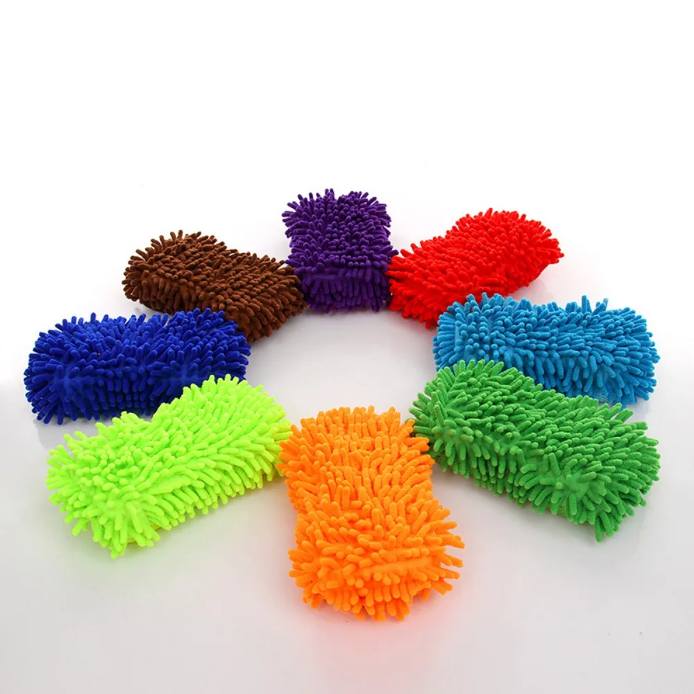 4PCS Microfiber Car Wash Sponge Gloves - Chenier Car Cleaning Sponge Blocks - Cleaning and Care Details Brush Washing Towels