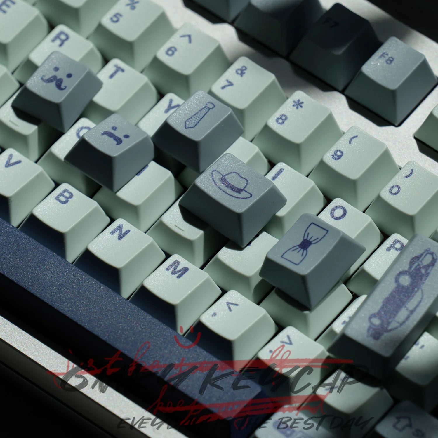 Imagem -03 - Gmky-cavalheiro Keycaps Cereja Pbt Corante-subção Perfil para Teclado Gaming Mecânica