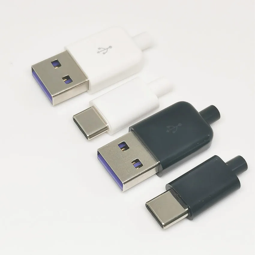 2-10szt TYP C USB 3.1 24-pinowa wtyczka męska Adapter złącza spawalniczego z obudową Wtyczki do ładowania Akcesoria do kabli danych Naprawa