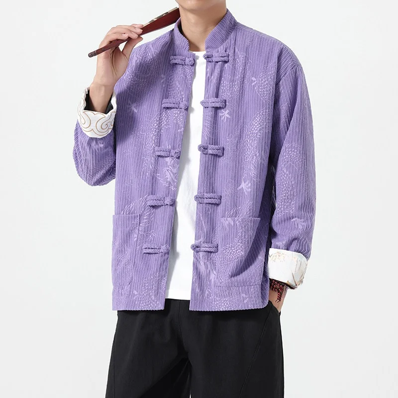 

Художественное вельветовое длинное све Jaet в стиле ретро, новая мужская верхняя одежда в китайском стиле, трендовое теплое осенне-зимнее пальто