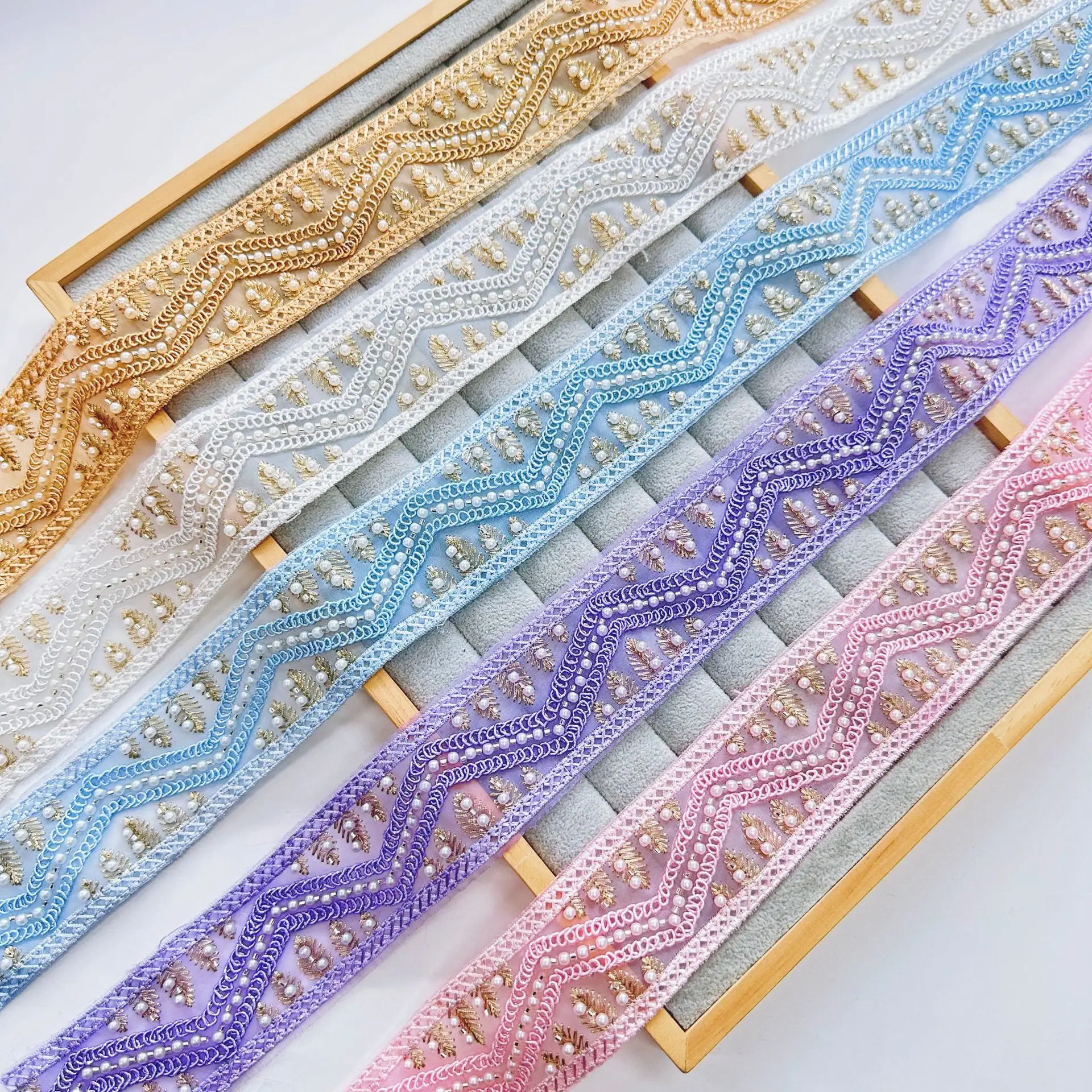 

10 ярдов шириной 5,5 см, розовый, синий, фиолетовый, кружевная вышивка, аксессуары для платья, кружевная ткань, швейные поделки, материал куклы