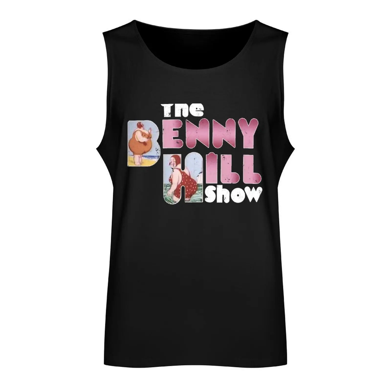 Benny Hill logo (distressed) Tank Top Men's sleeveless gym shirts t shirt gym Men's gym Working vest