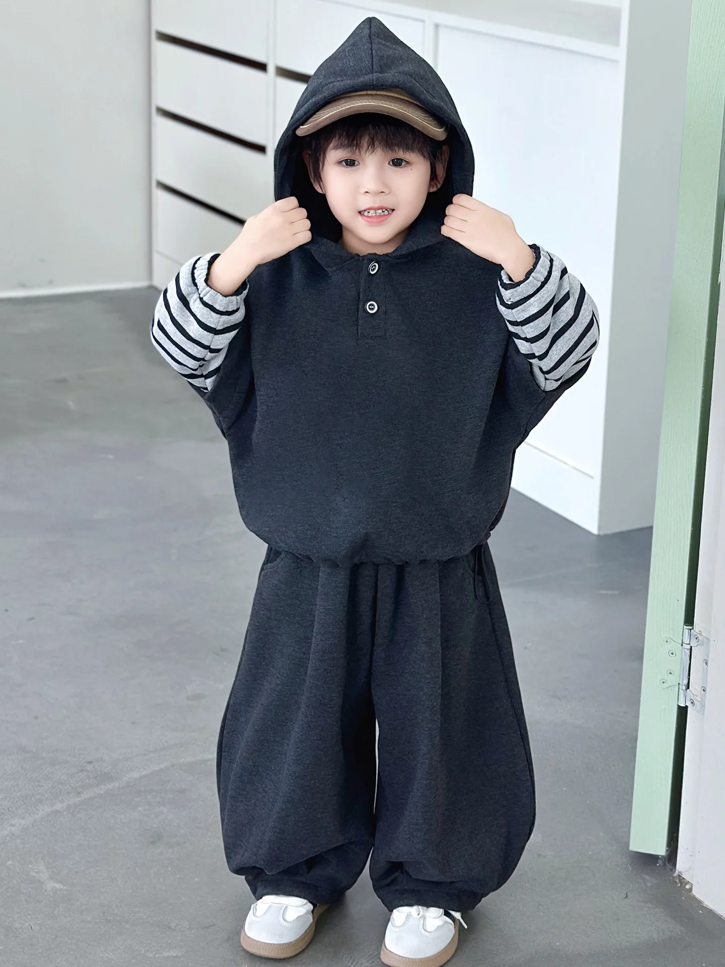 Autumn Casual Outfit Boys Two-piece hooded sweatshirts + Pants 2PCS/Set Kids Fashion Streetwear Children Tracksuits 2-11Years