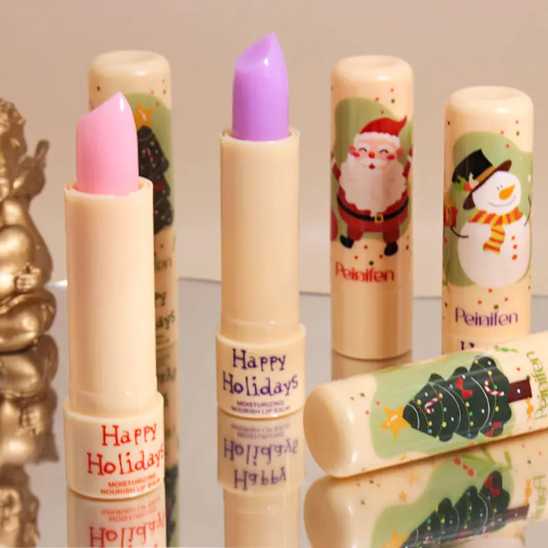 Batom que muda de três cores, hidratante e calmante, muda de cor com temperatura, conjunto de batom refrescante e não gorduroso