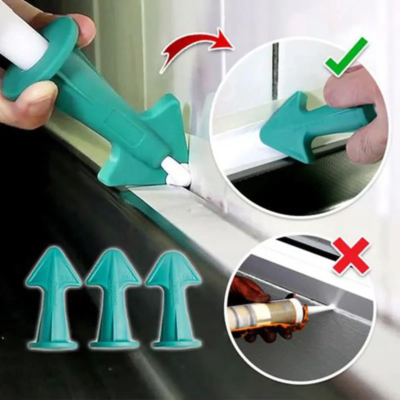 3Pcs/set Caulk Nozzle Applicator Silicone Glue Caulking Scrapers Caulk Tools Epoxy Piston Nozzle For Caulk Finishing And Sealing
