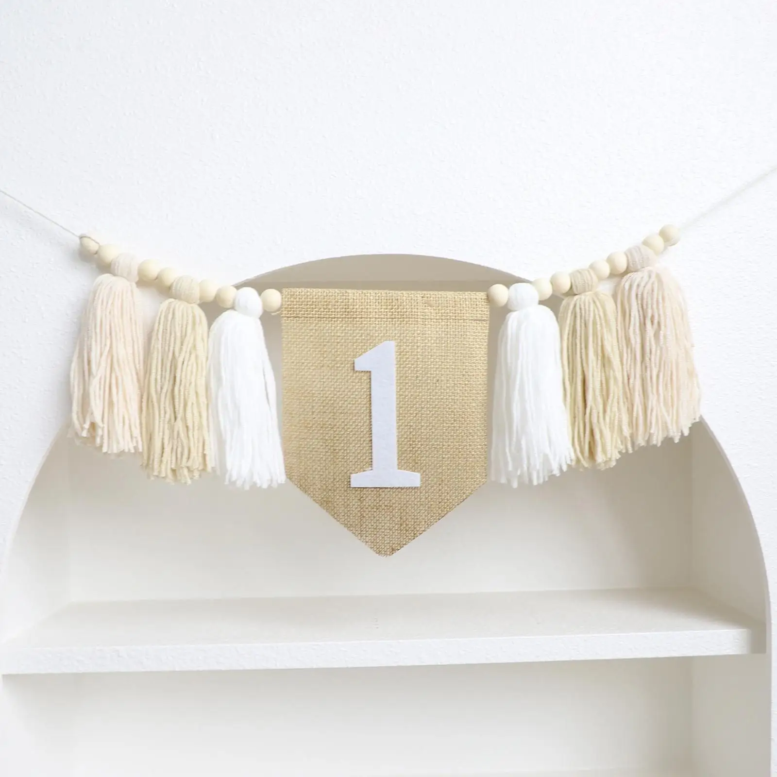 

1 Year Birthday High Chair Banner Boho Handmade Tassel Garland Decoration for Baby Shower Birthday Party Decor Photography Prop