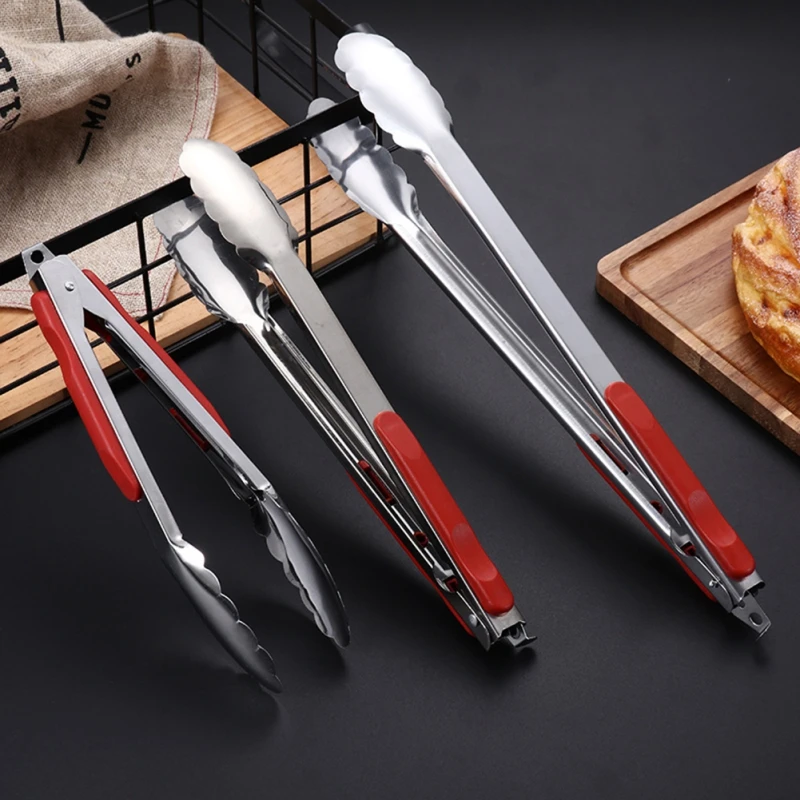 Stainless Steel Food Tong Kitchen Tongs Non-slip Bread Clip Pastry Clamp BBQ Salad Tools Grill Kitchen Cooking Accessories