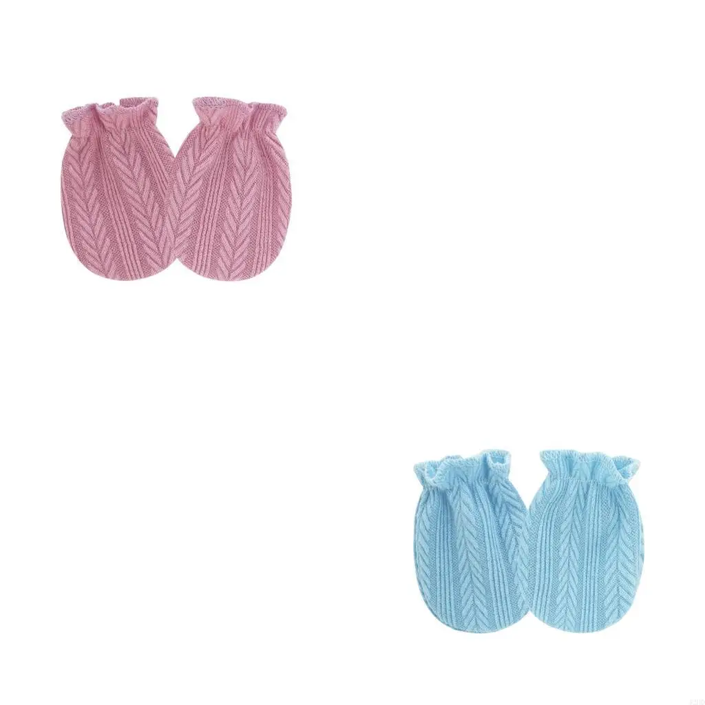 

J2HD Comfortable Baby Gloves Prevent Accidental Face Scratching Breathable Mittens For Newborns Elastic Detail 0-1 Month