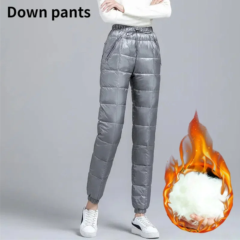 

Down Cotton Trousers for Women Autumn Winter Solid Color High Waist Haren Pants Velet Causal Pants Sports Pants for Female 2022