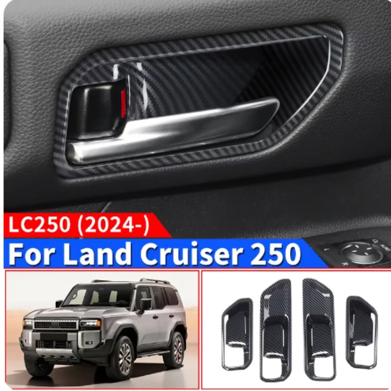 

For Toyota Land Cruiser Prado 250 LC250 2024+ ABS Car Inner Door Bowl Decoration Sticker Car Protection Accessories 4Pcs