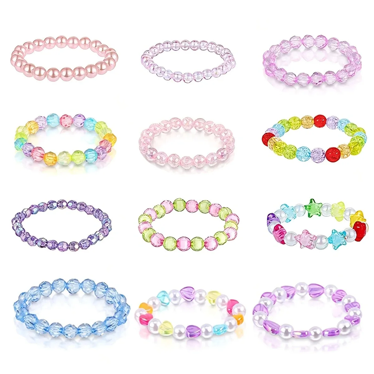200pcs 10mm Pink Large Size Translucent Mixed Letter Bracelet Spacer Beads for Bracelet Necklace DIY Making