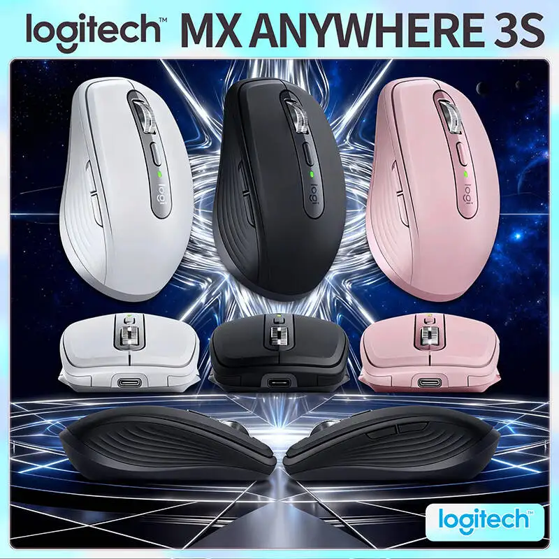 

Компактная мышь Logitech MX Anywhere 3S, эргономичный дизайн, перезаряжаемая, с быстрым прокруткой для портативных ПК Mac