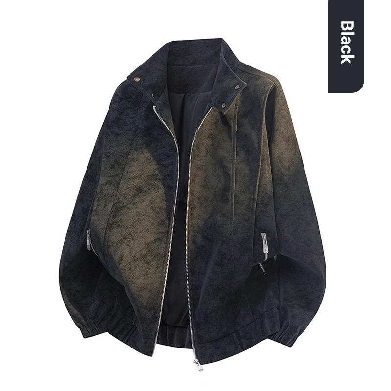 

Новая мужская куртка осень/зима, куртка из искусственной кожи, замшевая куртка с воротником-стойкой, модная верхняя одежда, мужская свободная повседневная куртка в корейском стиле
