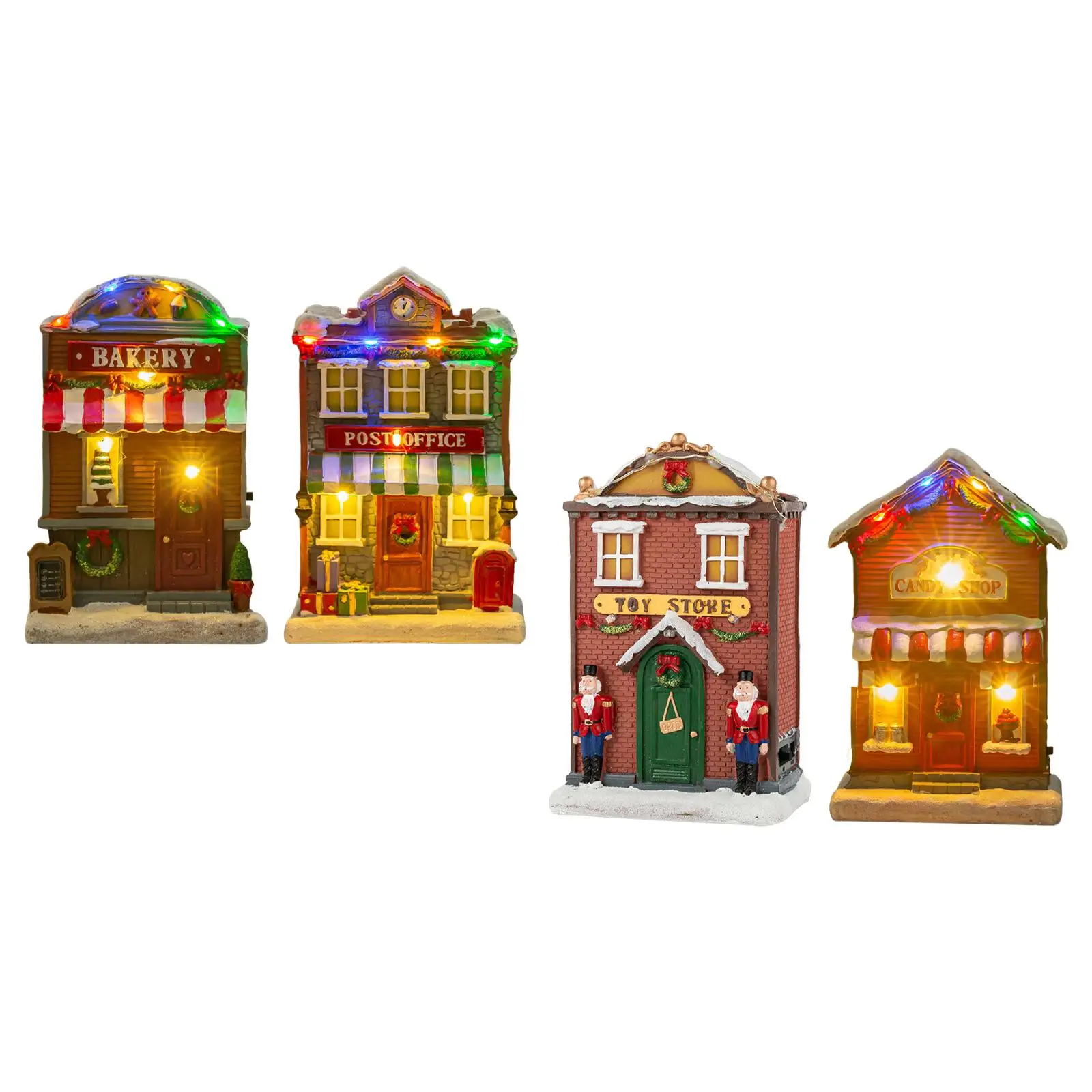 Christmas Village House Figurine Table Centerpiece for Festival Office Party