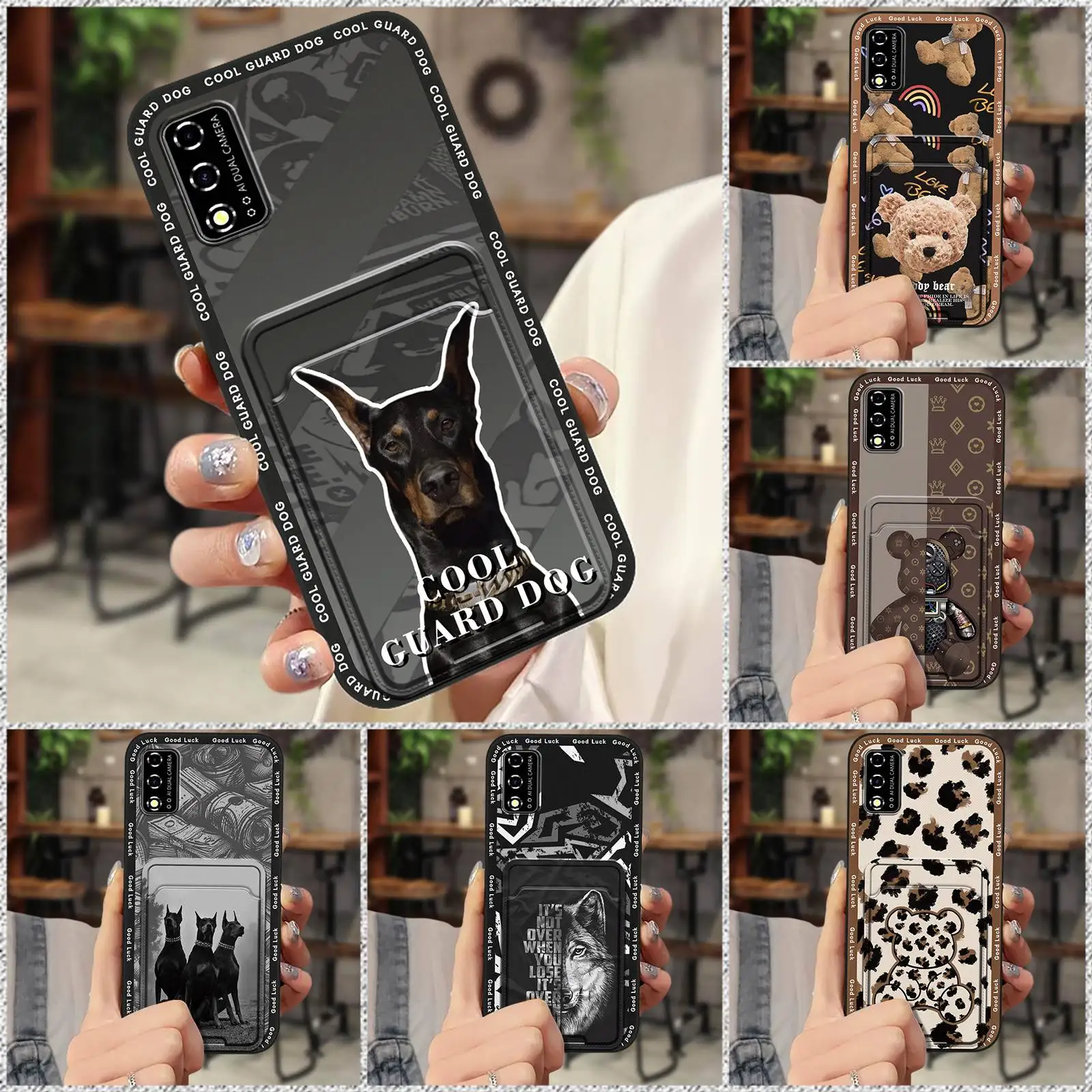 Card bag Card sleeve Phone Case For TCL T-Mobile Revvl V 2021/V 4G Fashion Design Cartoon Silicone Card slot Cover TPU