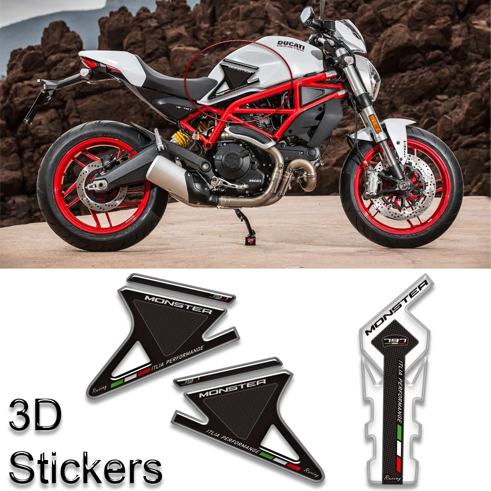 

Motorcycle Stickers Decals For Ducati Monster 797 Gas Fuel Oil Kit Knee Protection TankPad Tank Pad Grips