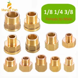 Brass 1/8 1/4 3/8 Female to Male Threaded Hex Bushing Reducer Copper Pipe Fitting Water Gas Adapter Coupler Connector