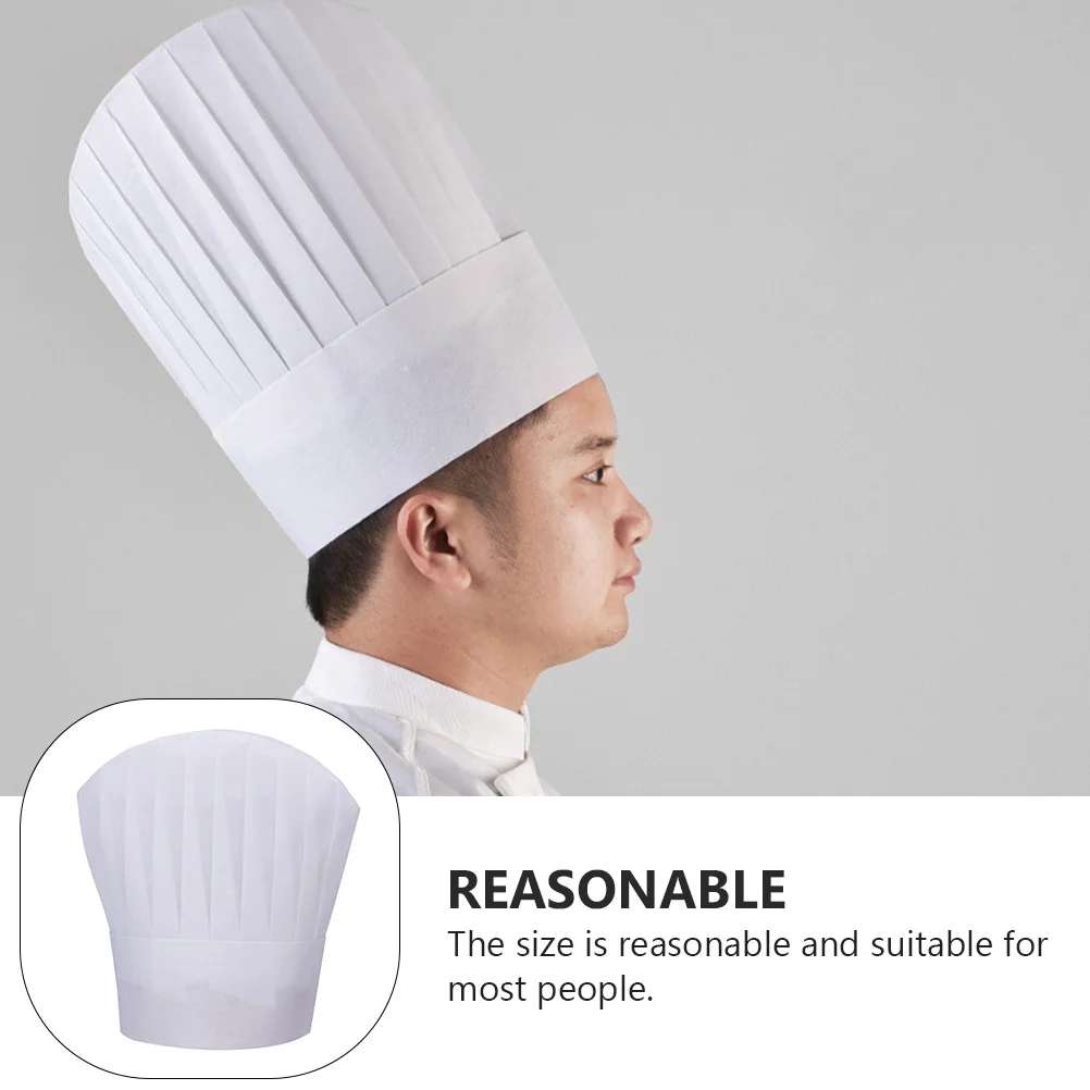 6 cappelli da cuoco usa e getta, in tessuto non tessuto, adatti per ristoranti, panetteria, ristorazione e servizi di ristorazione