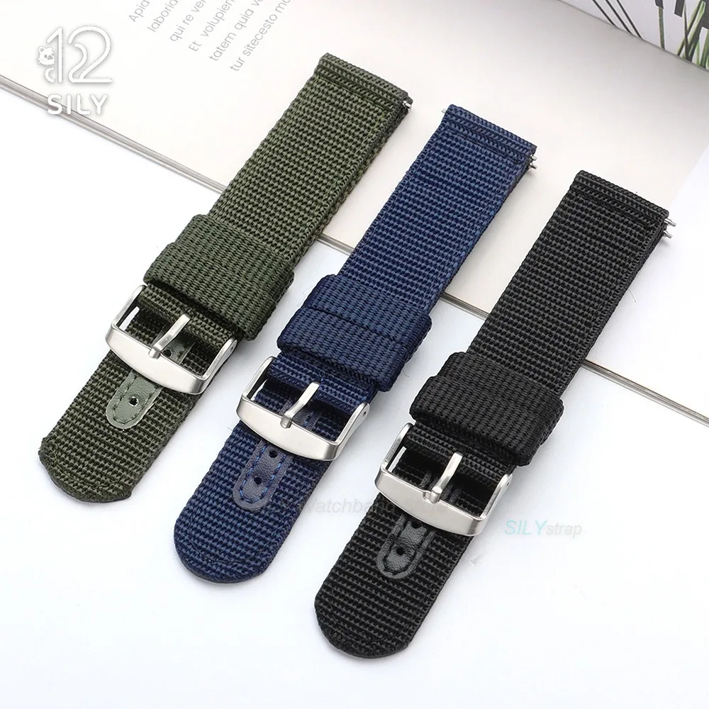 18mm 20mm 22mm 24mm Two Side Woven Nylon Watch Bands Quick Release Watches Strap Men Women Military Wristband Universal Bracelet