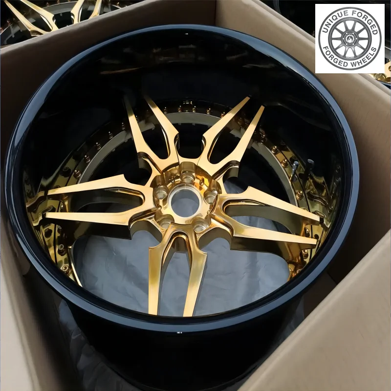 Customized Luxury Monoblock 2 Piece 3 Piece  21 22 Inch  Deep Dish Forged Racing Rims with Polished and Lipspokes