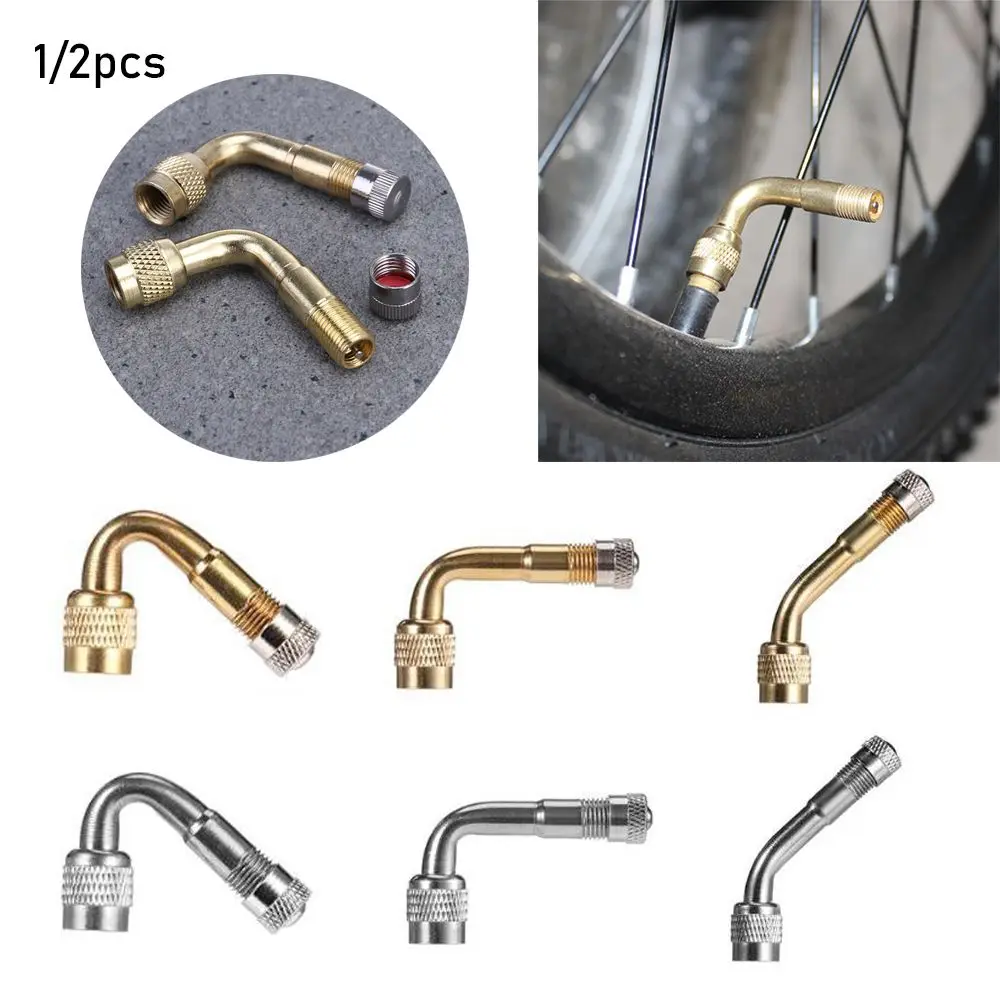 

1/2pcs Hot 45/90/135 Degree Brass Cycling Accessories Adapter for Car Air Tyre Valves Valve Extension Stem