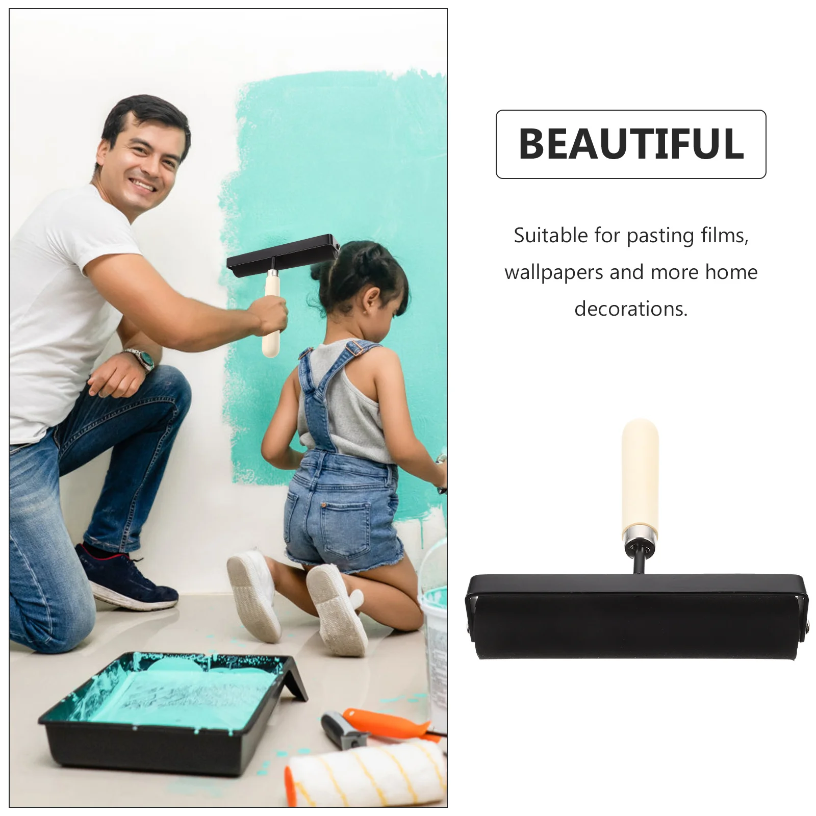 Öl-Tintenroller für langlebigen Holzgriff, Kleberoller, Kunsthandwerk, Druckherstellung, Werkzeug, Malerei, Versorgung