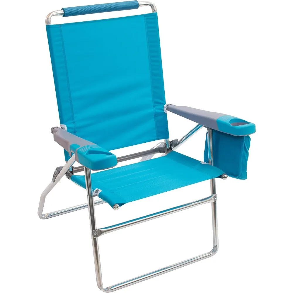

17" Extended Height 4-Position Folding Beach, Camping, Lawn Chair, Light Blue