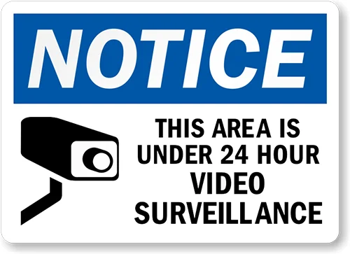 Notice Area Under Surveillance Sign Weatherproof Aluminum 8